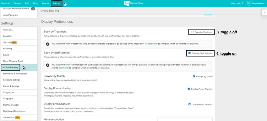 screenshot of navigational steps